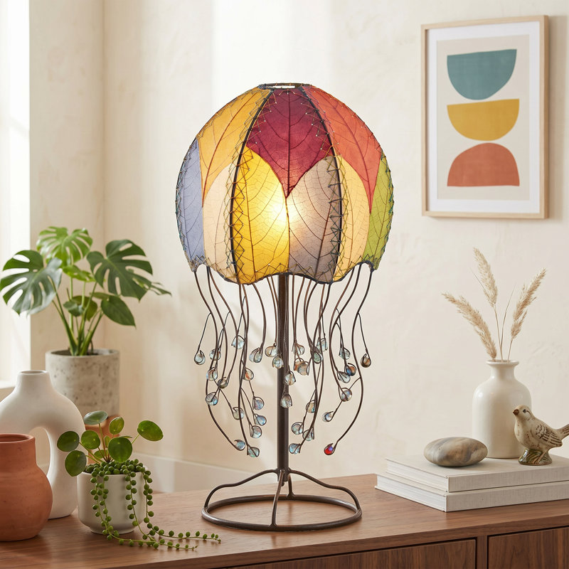Vestfold Metal Novelty Lamp, Green/Natural/Sea Blue