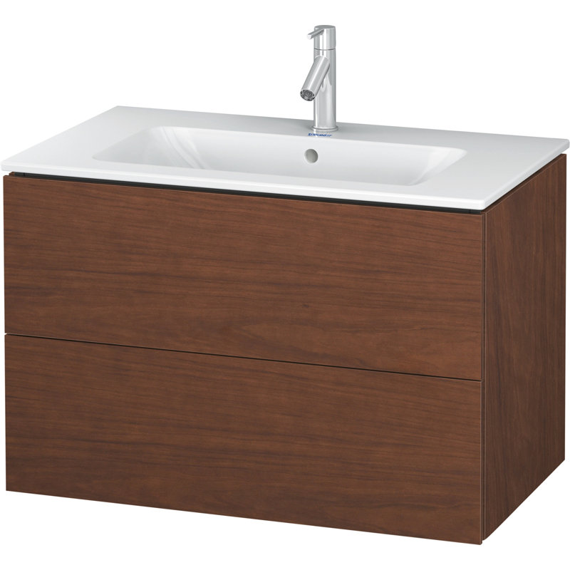 32.25'' Wall Mounted Single Bathroom Vanity Base Only, American Walnut