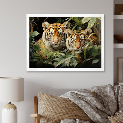 Asian Art Tigers In Jungle III - Asian Art Wall Art