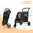 Foldable Pet Stroller for Small & Medium Dogs and Cats 3-Wheel Dog Stroller with 9 Angles Adjustable Handlebar -93312228