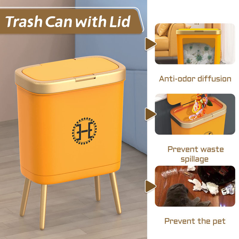 Poubelle en plastique (4 gallons), Orange