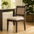 Zemi Dining Chair Set Of 2, Rattan Back, Beige, Dark Brown Solid Wood-118123946