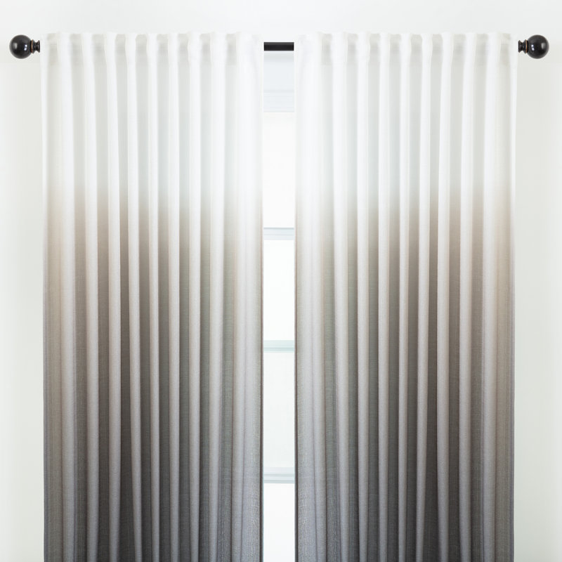 Rideaux semi-transparents avec passe-tringle Carolie, Noir gris, L 52 po x L 84 po