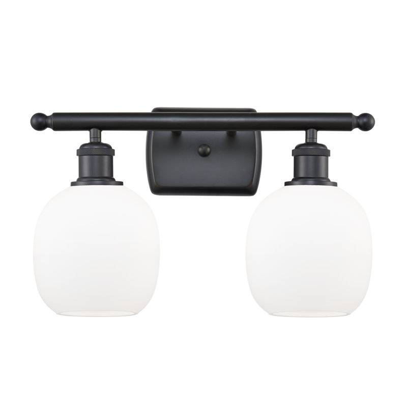 Éclairage de salle de bain à intensité variable 2 lumières Carlucci, Noir mat, Ampoule DEL 6 watts Vinage, Blanc mat