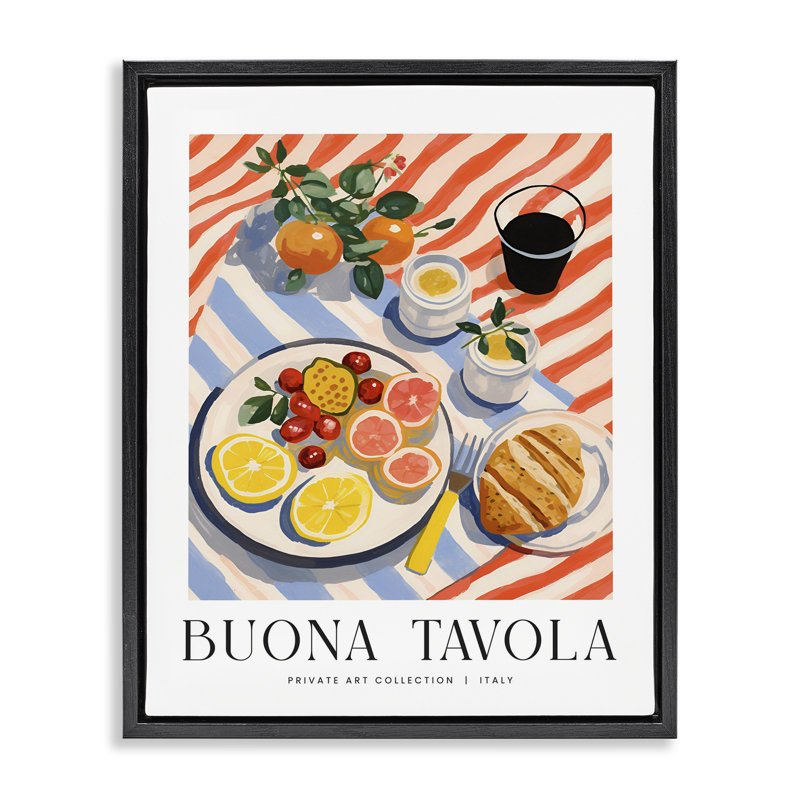 Art mural classique sur toile Floater, avec des lettres et des lignes, Cadre flottant noir de jais, 21" H x 17" W