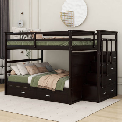 Hanli Kids Full Over Full Bunk with Trundle with Drawers