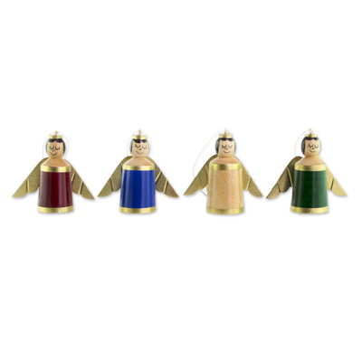 3.1'' Handmade Wood Hanging Figurine Ornament