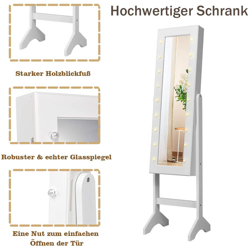 SandpiperCove Jewelry Armoire, White