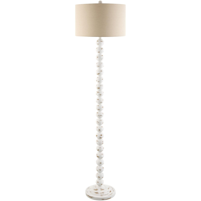 Lampe sur pied Dygall, Beige, Blanc antique