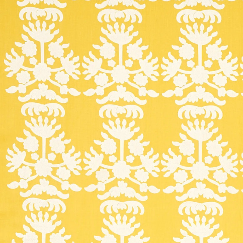 Cybele Embroidery Fabric, Yellow