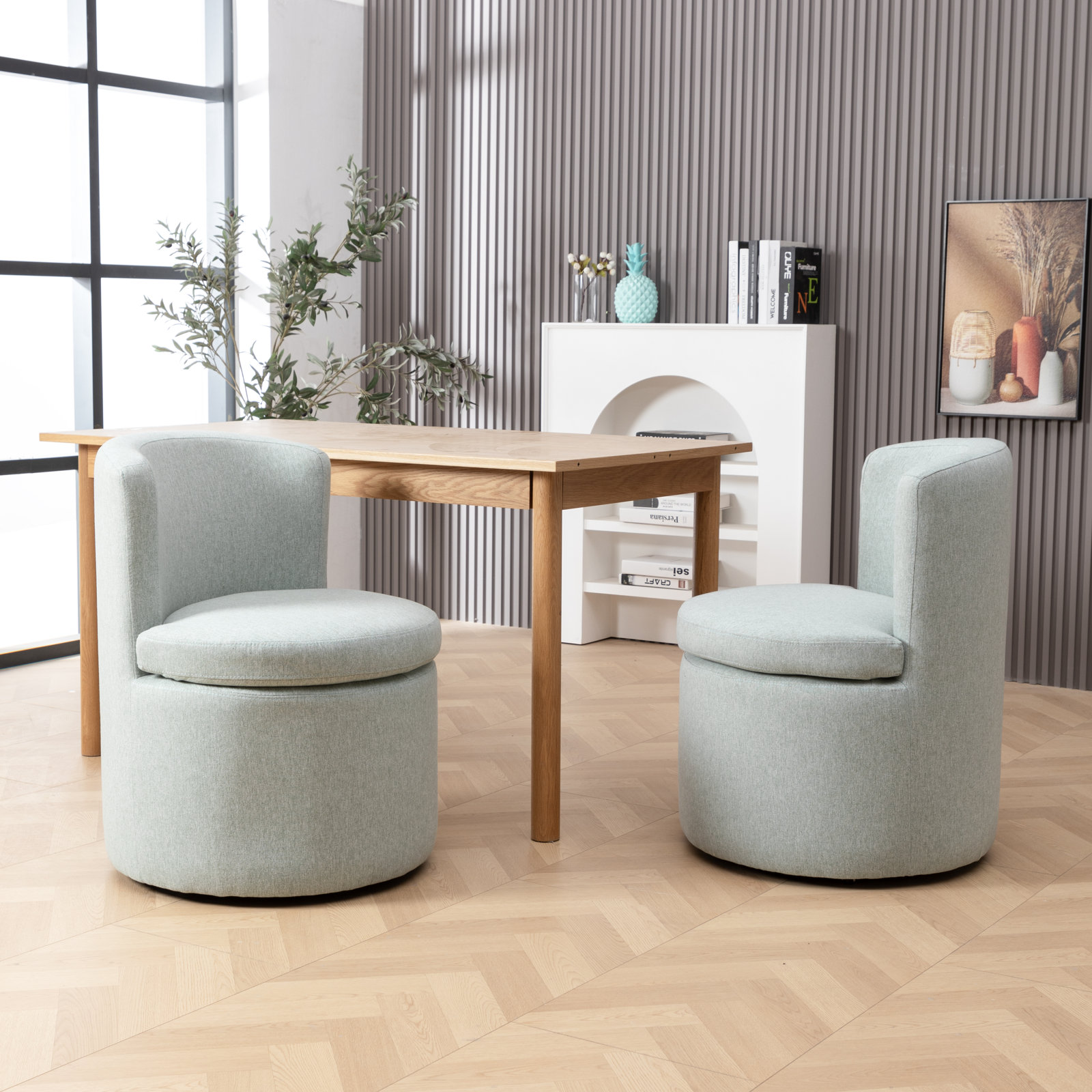 Solana 18.5'' H Upholstered Side Chair, Light Sage Green