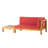 X-Back Corner Bench-R With Coffee Table