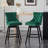 Velvet Upholstered 360° Swivel Counter Height Bar Stool with Back, Nailhead Trim and Sturdy Solid Wood Legs, Comfortable Chair for Kitchen, Dining, Restaurant-836843082