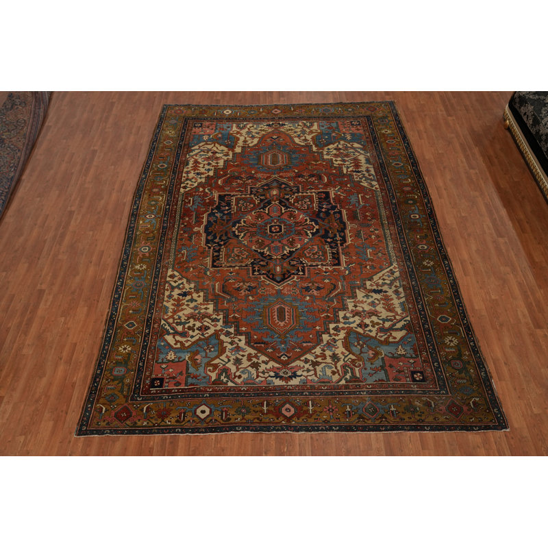Tapis traditionnel avant teinture végétale pré-1900 10 x 14