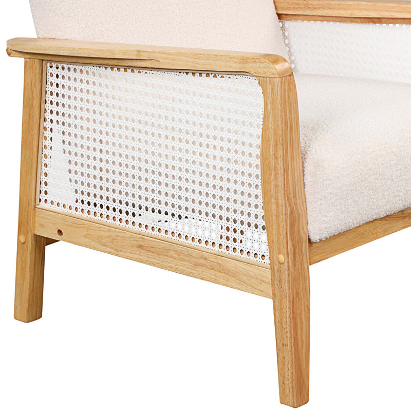 Fauteuil en velours l 25,9 po Barkeyville, Blanc velouté