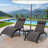 60'' Long Reclining Chaise Lounge Set with Cushions and Table-88414029
