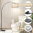 Asem 78.7'' Black Arched/Arc Floor Lamp with Remote Control, LED Bulb Included, and Big Drum Shade-845758606