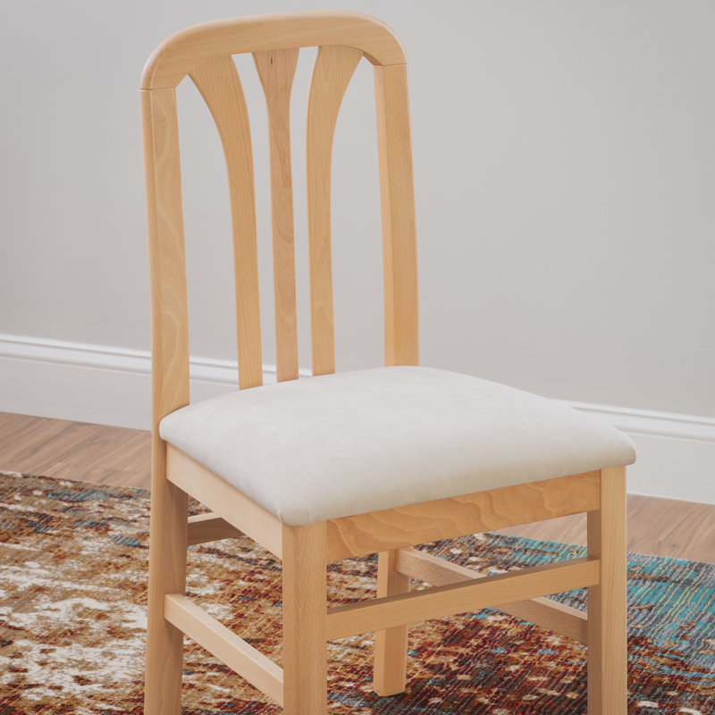 Chaise d'appoint rembourrée à dossier en lattes, Naturel