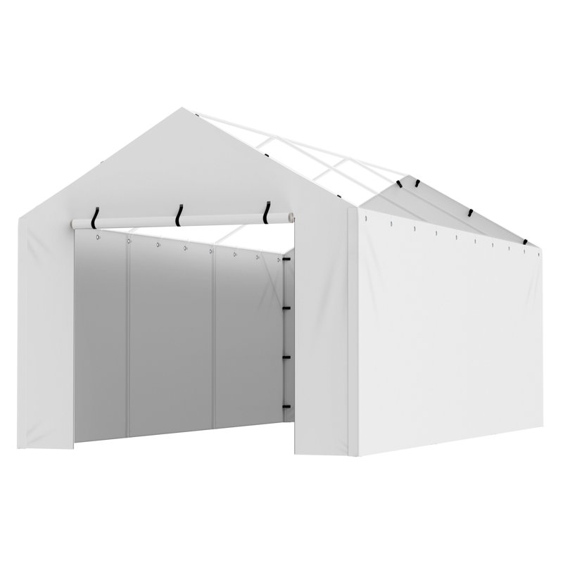 Abri d'auto pour abri d'auto pour tente de garage 10 x 20 pi, Blanc, H 112,2 po x l 120 po x P 240 po