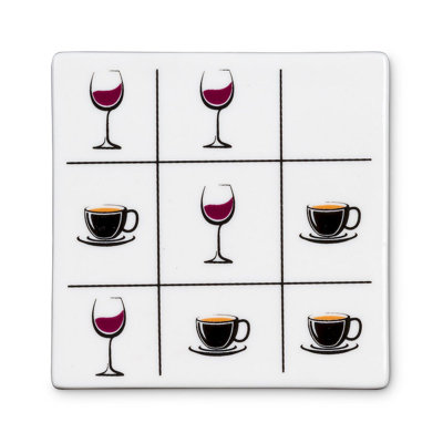 Sous-verre carré Tic Tac Toe