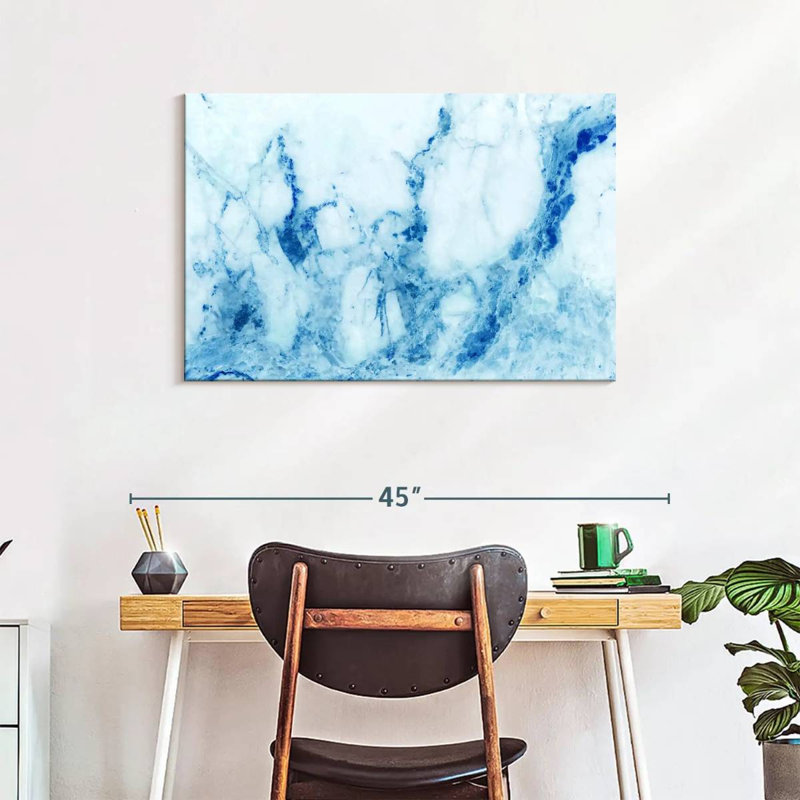 Marbre Alvord bleu abstrait, H 24 po x l 36 po