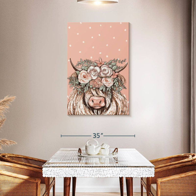 Brampt Boho Cow I, 45" H x 30" W