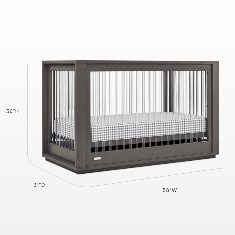Vienna 4-In-1 Convertible Crib, Darkwash Ash With Acrylic