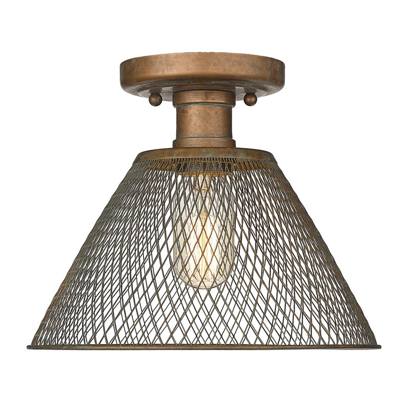 Plafonnier semi-encastré 1 lumière 8,25 po Searcy, Patine cuivre