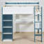 Lit mezzanine double avec bureau intégré et rangement-51483626