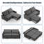 Canapé-lit coulissant avec repose-pieds séparé réversible, canapé-lit rembourré convertible avec dossier réglable, canapé en L peu encombrant pour appartement et bureau