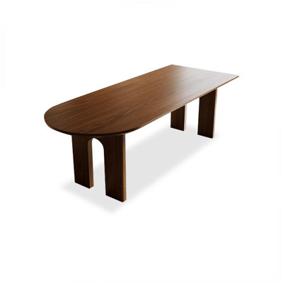 Brown Half Round Solid Dining Table For Dining Room/Kitchen