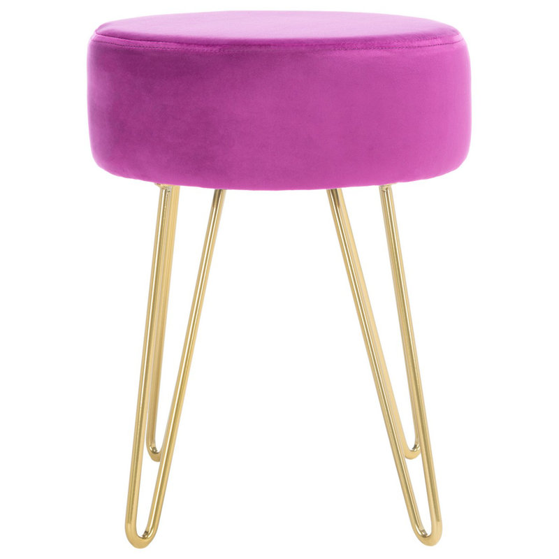Repose-pieds rond en velours Boey 17 po, Velours boysenberry