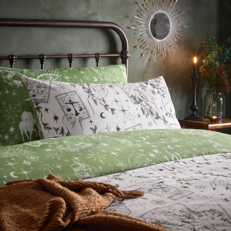 Celestial Stories Polycotton Floral Duvet Cover Set with Pillowcases Included, Single Duvet Cover + 1 Standard Pillowcase