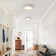 Rustic 18" Dstressed White Drum LED Flush Mount Ceiling Light