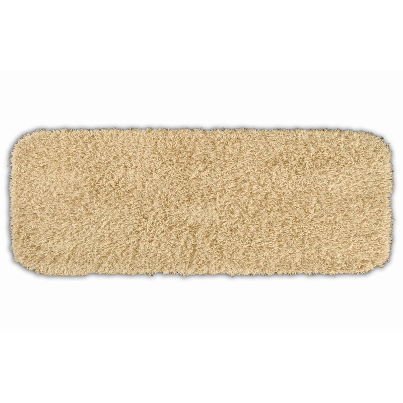 Frechette Nylon Bath Rug with Non-Slip Backing, Runner 22" x 60", Linen