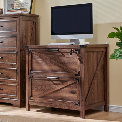 Britteney 31.5" Wide 2-Drawer Vertical Filing Cabinet, Farmhouse File Cabinet with Lock by Millwood Pines