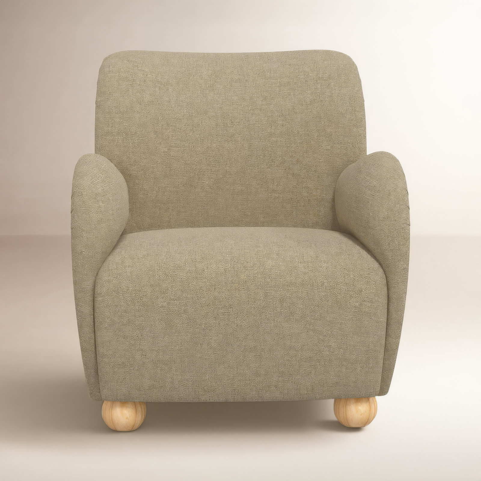 Cowen Upholstered Armchair, Zuma Natural Textured Linen