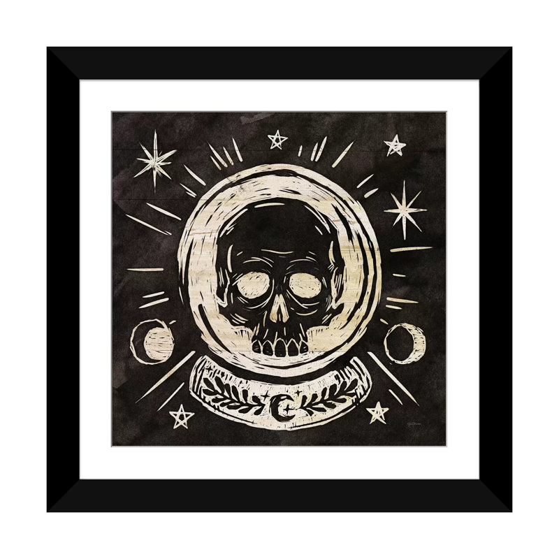 «Mystical Halloween Wood III», impression sur toile, H 16 po x l 16 po x P 1 po, Papier d'art encadré noir, Blanc