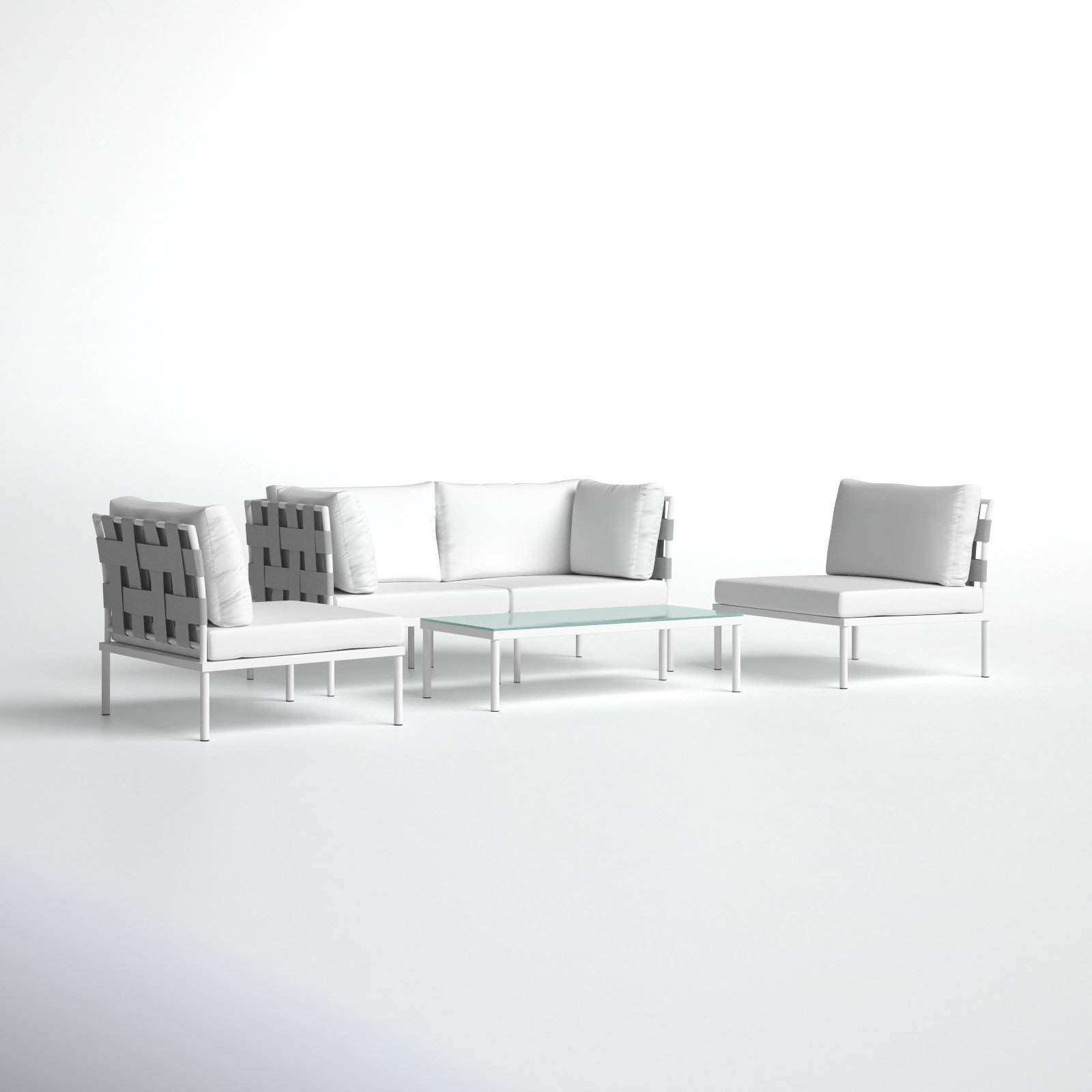 Harmony 5-Person Patio Seating Group, White