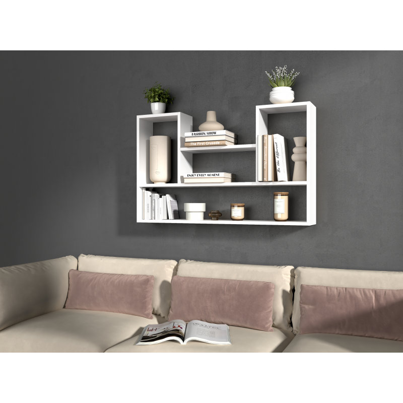Gauron 16cm H x 60cm W Standard Bookcase, White