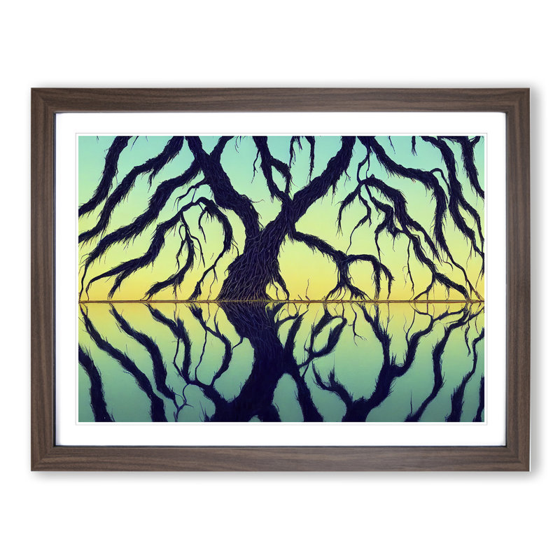 Tree Branches - Single Picture Frame Print, 25cm H x 34cm W x 2cm D, Walnut Framed