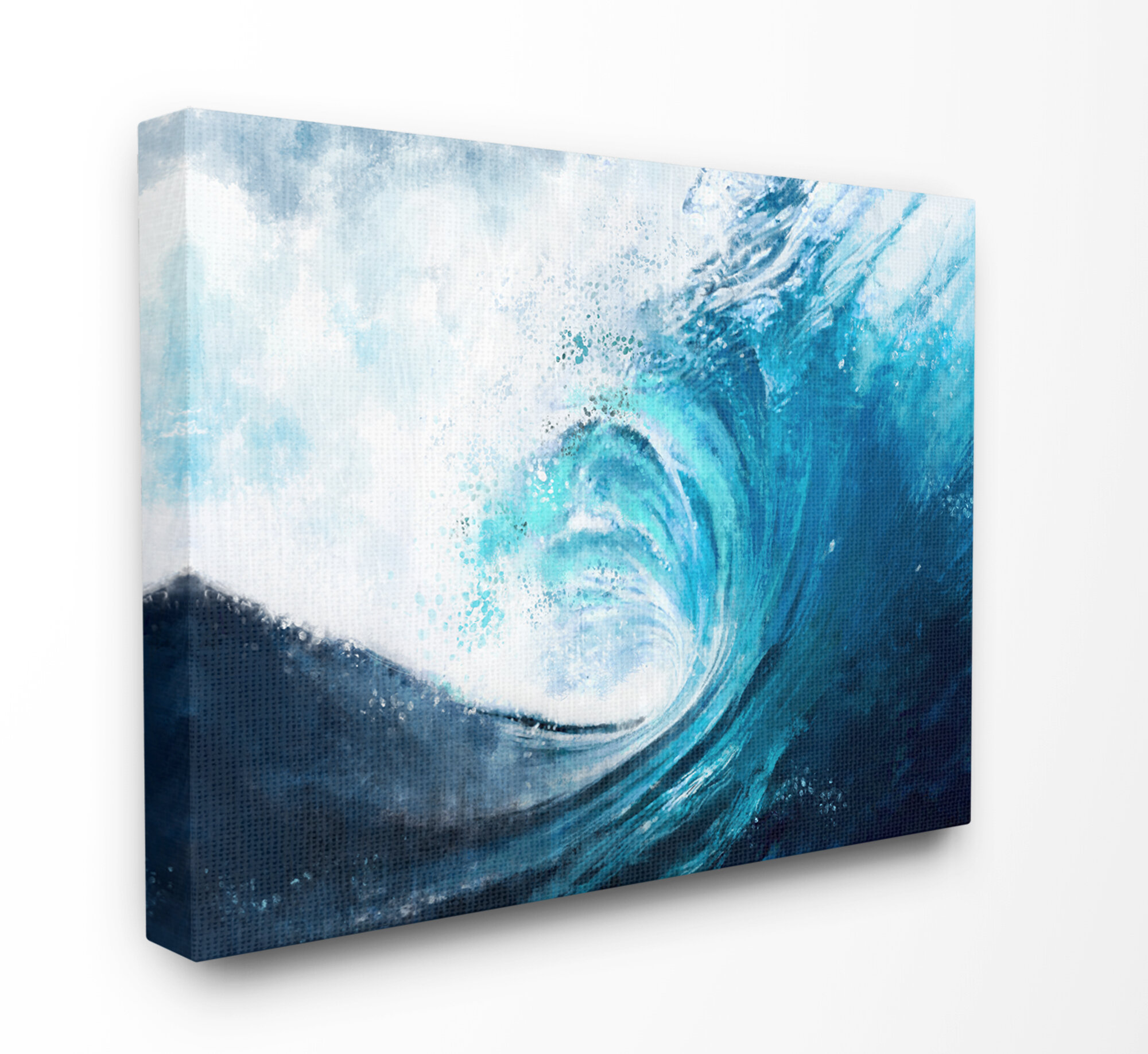 Breakwater Bay Cresting Ocean Wave Blue Beach Painting & Reviews | Wayfair