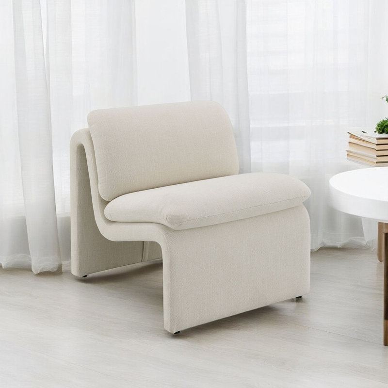 Fauteuil d'appoint Jaeda, Ivoire ivoire