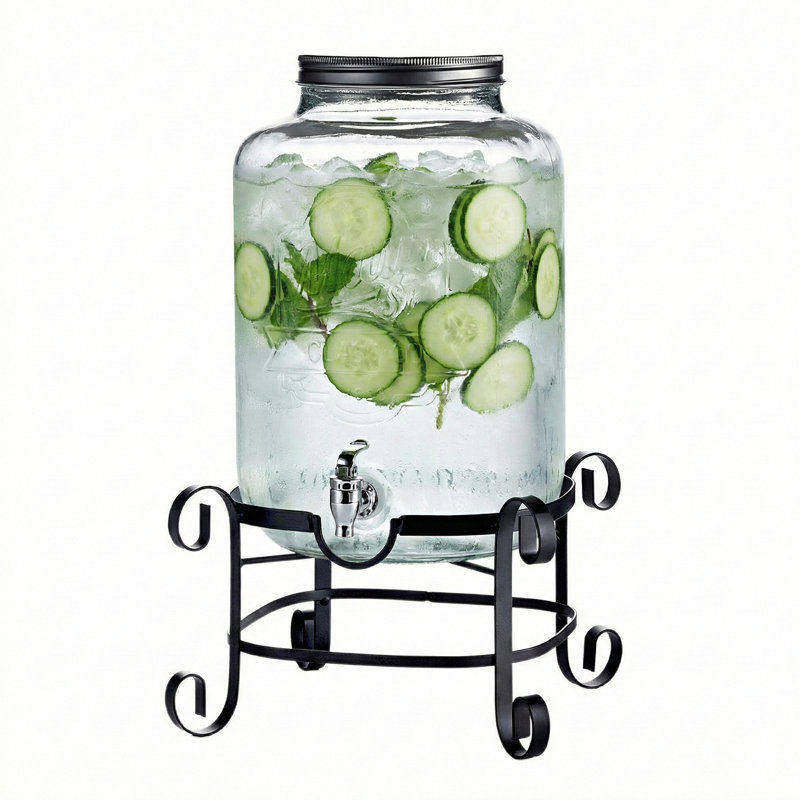 Main St. Beverage Dispenser 3 Gal With Galvanized Lid And Rack