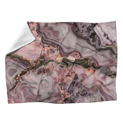 Rose Tones Marble Machine Printed Throw Blanket