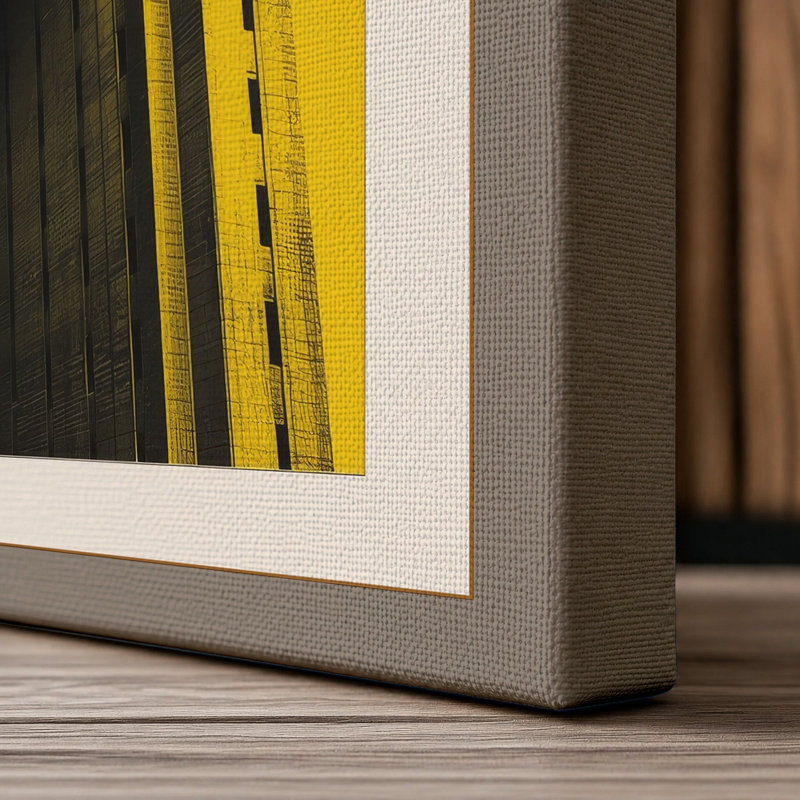 Towers Industrial - Wrapped Canvas, 24x16 - 61.0 x 40.6 cm, Taupe Border