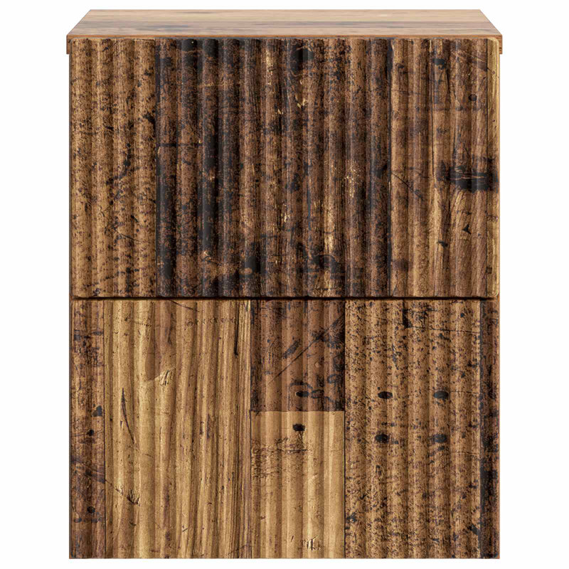 33cm W Manufactured Wood Bedside Table, Old Wood