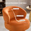 Fauteuil demi-tonneau pivotant en tissu de 32,3 po de largeur, fauteuil d'appoint rembourré résistant aux taches avec rotation à 360 °-860532517-870014497
