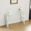 Console moderne: acier inoxydable robuste et surface en verre transparent