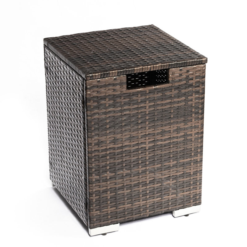 Couvercle de réservoir de propane 20 lb - Extérieur brun foncé avec support en acier 16 x 16 x 22 pouces